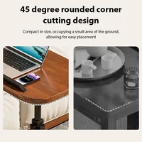 C-shaped Side Table Coffee Table Waterproof Living Room Sofa Table Height Adjustable And Flip-over Panel Load Capacity of 25kg 4