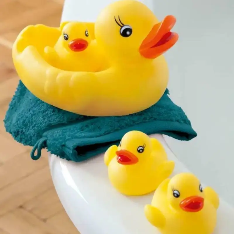 Rubber duck toys rubber duck water toy 4pcs Rubber Duck Family Squeak Ducks Baby Shower Toy Float Bathtub Yellow Duck Toy Gift for Toddlers Boys Girls Kids Birthday