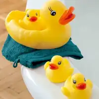 4pcs Rubber Duck Family Squeak Ducks Baby Shower Toy Float Bathtub Yellow Duck Toy Gift for Toddlers Boys Girls Kids Birthday 1