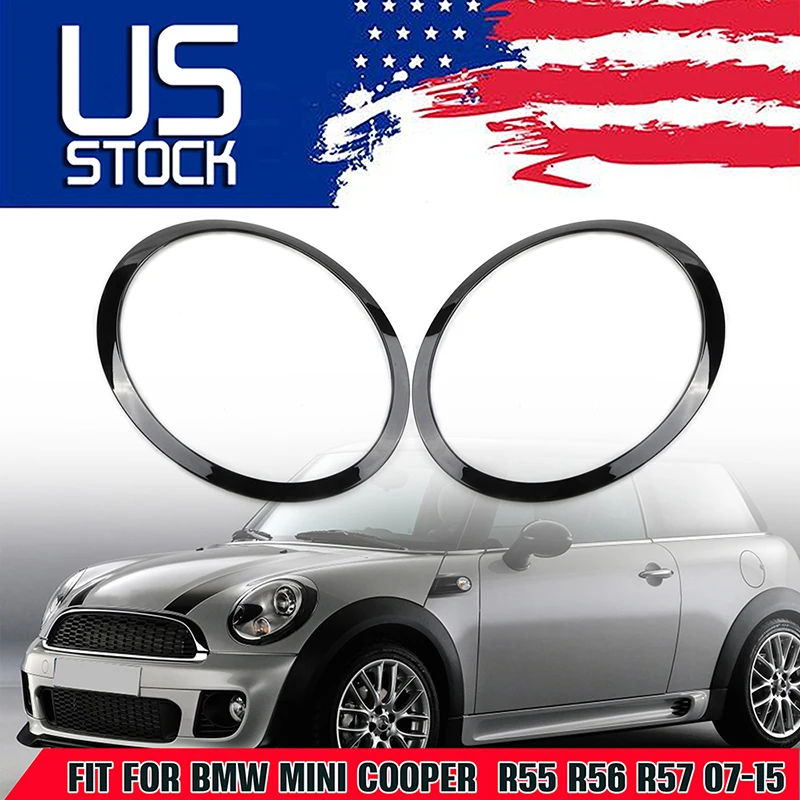 

Rhyming, подходит для Mini Cooper S/D JCW R55 R56 R57 R58 R59, чехол для автомобильной фары, наклейка, кольцо, отделка бровей, декоративные детали, 2 шт.