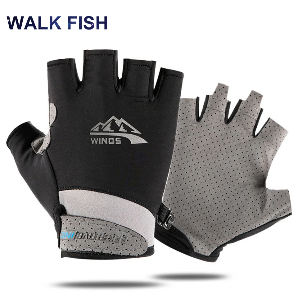 WALKFISHFishingFingerlessGlovesMenWomenSunscreenAntiUVFishing