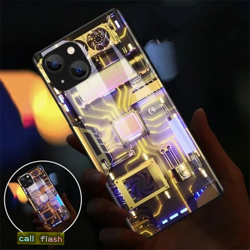 Luxury Circuit LED Light-Up Flash Phone Case with Smart Control