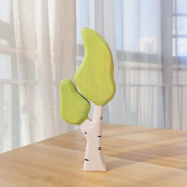 Forest Tree Wooden Natural Montessori Handmade Figure Large Handcarft Toys For Kids Animal Cognition Early Educational Toy 1
