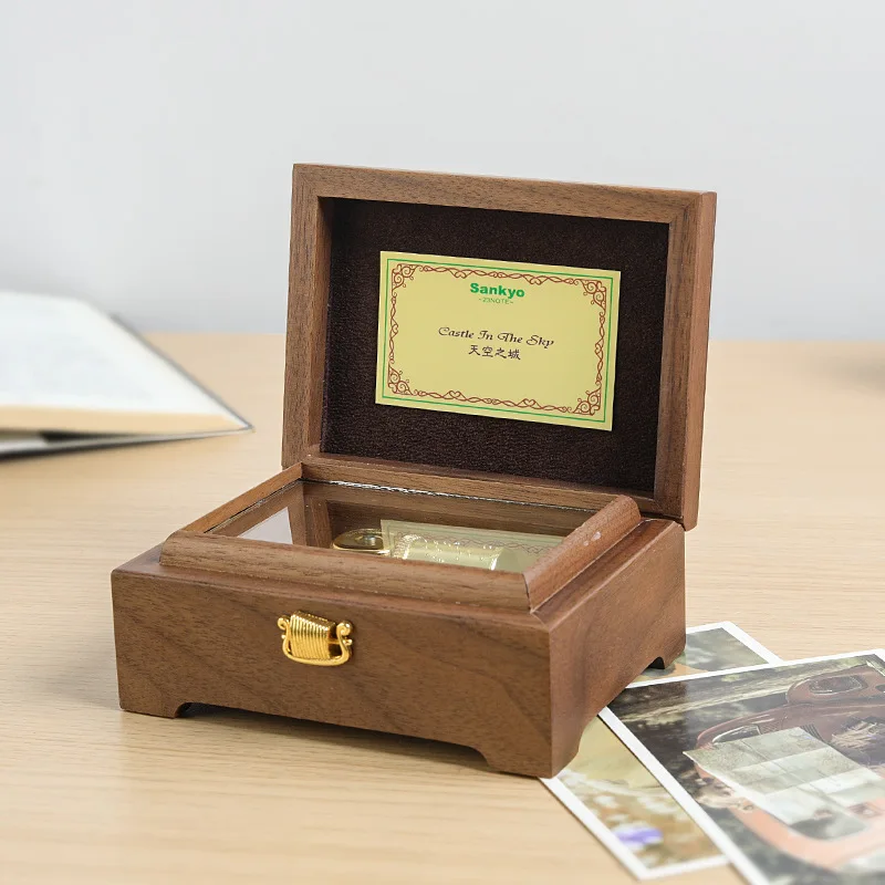 Wooden Music box Mechanism With Sankyo 23-note Gifts for Girls Wife girlfriend Valentine's Day/Christmas Day/Birthday 2