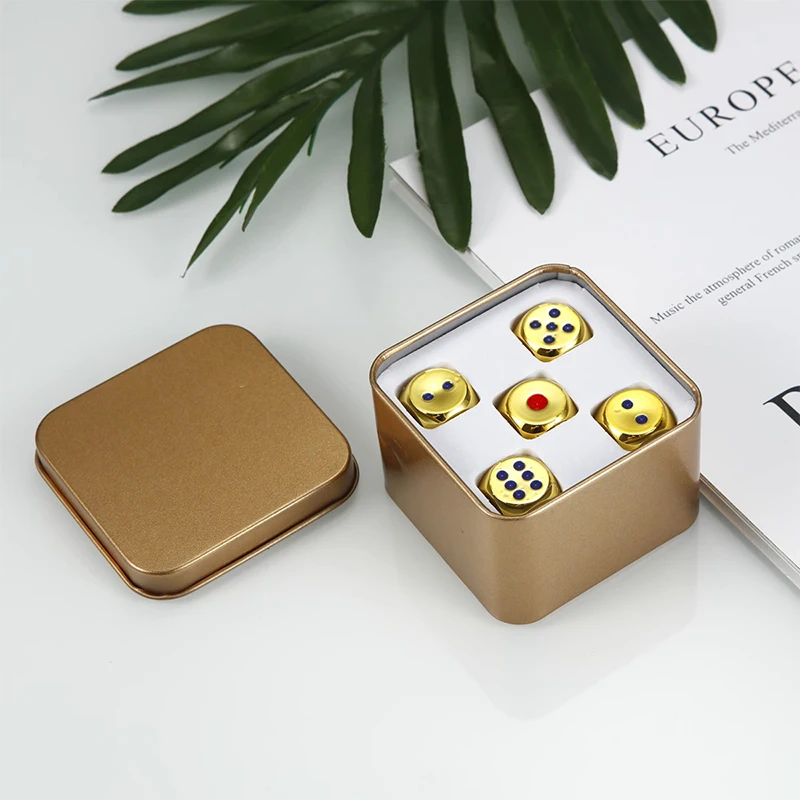 Set De 6 Dados De Metal Macizo De Latón – Estilo Vintage, De 11 Mm, Ideales Para Juegos De Rol, Party Games O Decoración, Regalo Para Coleccionistas Y Amantes De Los Juegos De Mesa