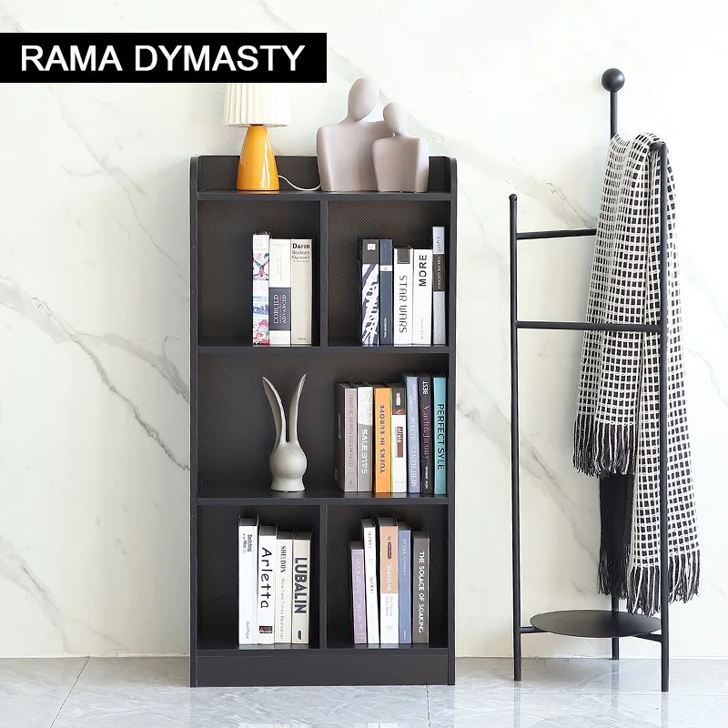 3-Tier Book Shelf with Back Panel 6 Cube 3 Shelf Stability and Durable Bookcase Multifunctional Cube Storage Organizer storage rack,book display stand,cube storage organizers