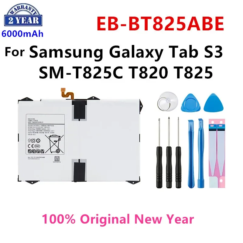 

100% Оригинальный телефон, 6000 мАч, Сменный аккумулятор для планшета Samsung Galaxy Tab S3, 9,7 дюйма, EB-BT825ABE T820 T825 + Инструменты
