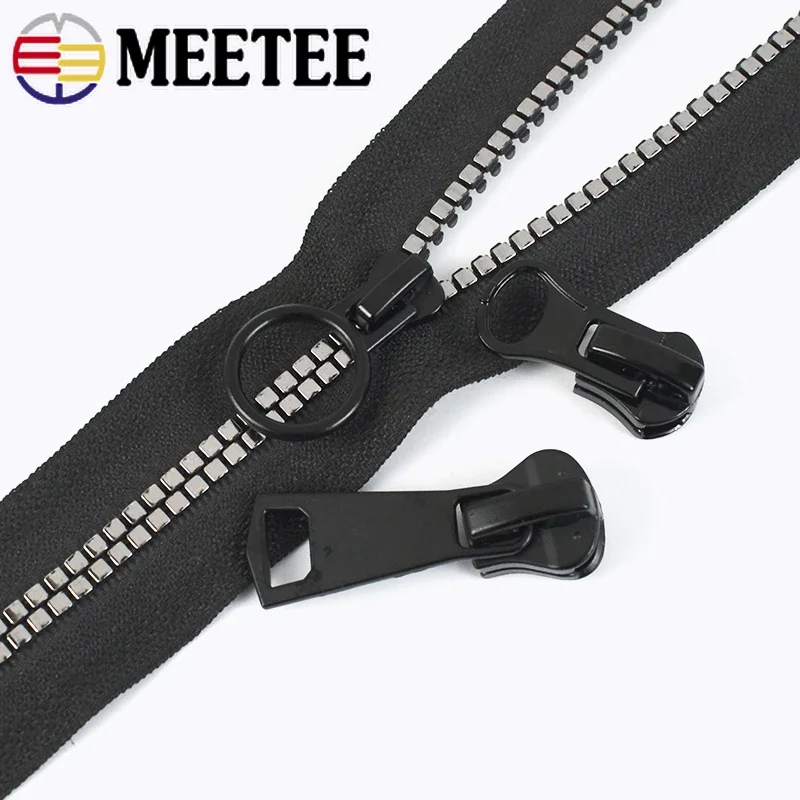 Meetee 10pcs 3# 5# 8# 10# 15# Zipper Sliders for Resin Zips Clothes Jacket Zippers Head Repair Kit DIY Sewing Zip Slider Puller