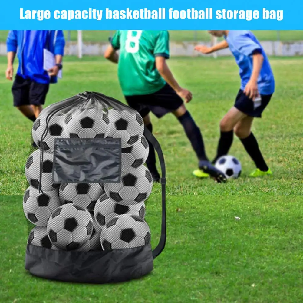 Sports Ball Bag Large Capacity Basketball Volleyball Drawstring Storage Mesh Bag Sports Soccer Ball Soccer Carrier Bags