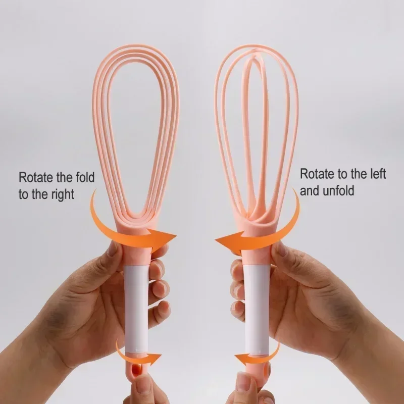 1pcs Multifunctional Rotary Manual Egg Beater Mixer Mini Plastic Kitchen Egg Whisk Bake Tool Agitator Silicone Eco-Friendly