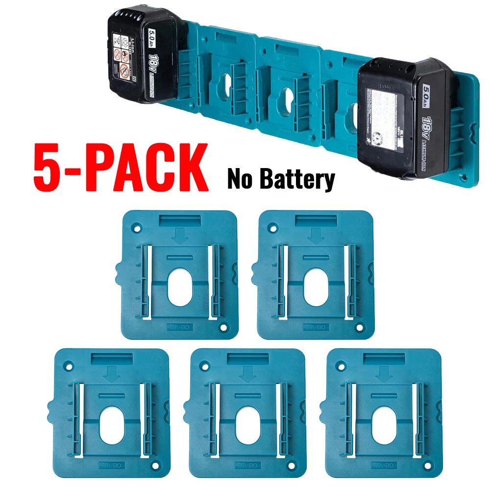 Makita 18V 리튬 이온 배터리 도구 용 5PCS 배터리 홀더 BL1860 BL1850 용 기계 홀더 스토리지 랙 벽 마운트 (배터리 없음)