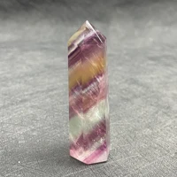 Natural Stone Fluorite Tower Polished Quartz Crystal Wand Point Reiki Healing Gift Room Colorful Decor Obelisk 2