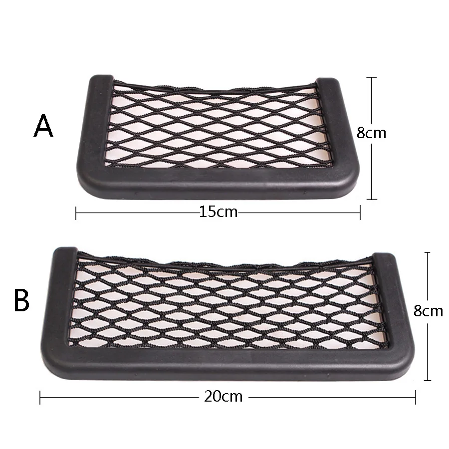 1pcs/2pcs Car Organizer Storage Bag Auto Paste Net Pocket Phone Holder Accessories 20*8CM 8*15CM Universal | Автомобили и