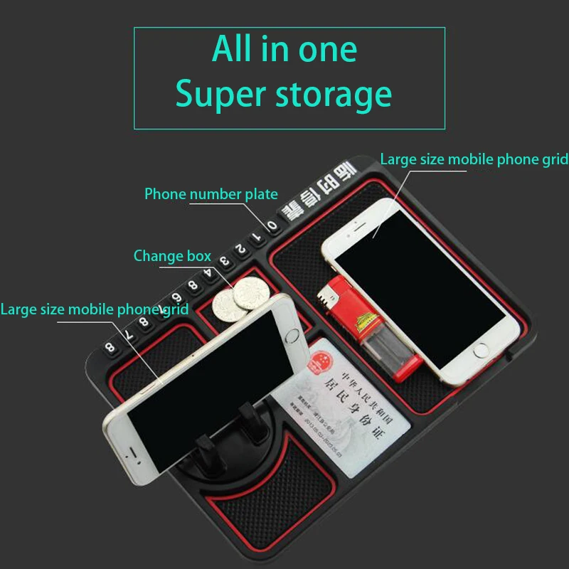 Car Interior Accessories Car Dashboard Anti-Slip Mat Auto Phone Cushion PVC For Mobile Phone Bracket Navigation Storage Cushion