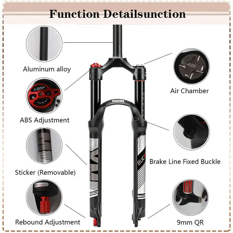 Bicycle Air Suspension Fork 120/140mm Travel Mountain - Main Image
