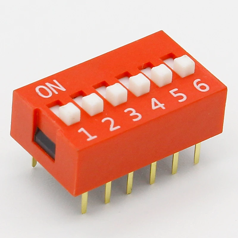 박스 내 딥 스위치 키트, 1, 2, 3, 4, 5, 6, 8 웨이, 2.54mm 토글 스위치, 레드 스냅 스위치, 각 5PCs 조합 세트, 35PCs/로트