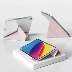 Fold Crystal Clear Case for iPad - Ultra Slim Protective Cover (YZYKL - Pink)