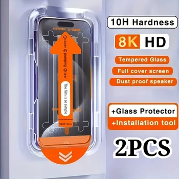 2 pezzi protezione schermo del telefono per iPhone 16 Pro 16 15 Plus vetro temperato per iPhone 11 12 13 14 15 Pro Max XR XS vetro