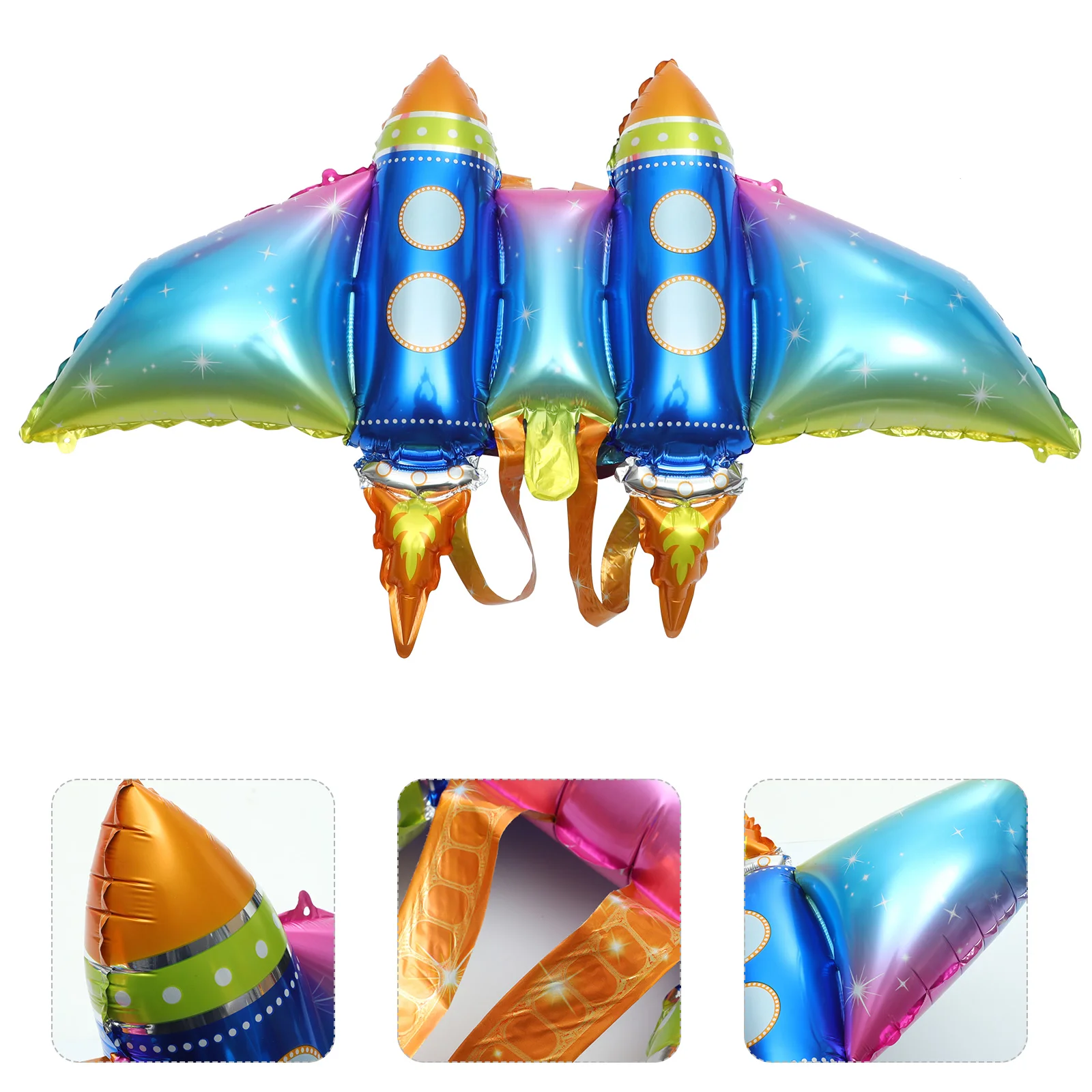 

5pcs Rocket Wing Balloons Aluminum Foil Rocket Wing Inflatable Foil Balloons