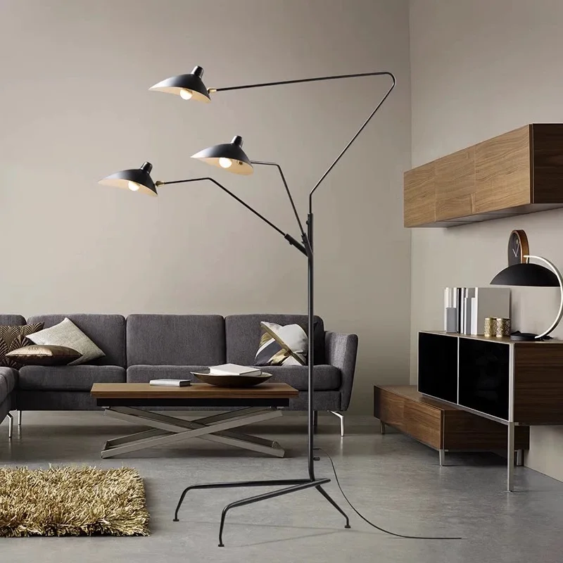 

Modern 1/3 Heads LED Floor Lamp for Living Room Bedroom Study Office Lustre Black Standing Light with Flexible Adjustable Head