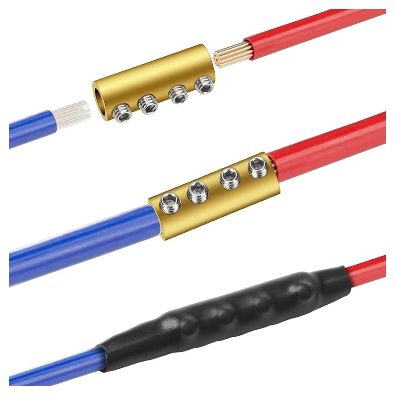 30Pcs Gauge Wire Connector Nut Kit, Splicing Wiring Connection Terminal, With Screws And Heat Shrink Tube