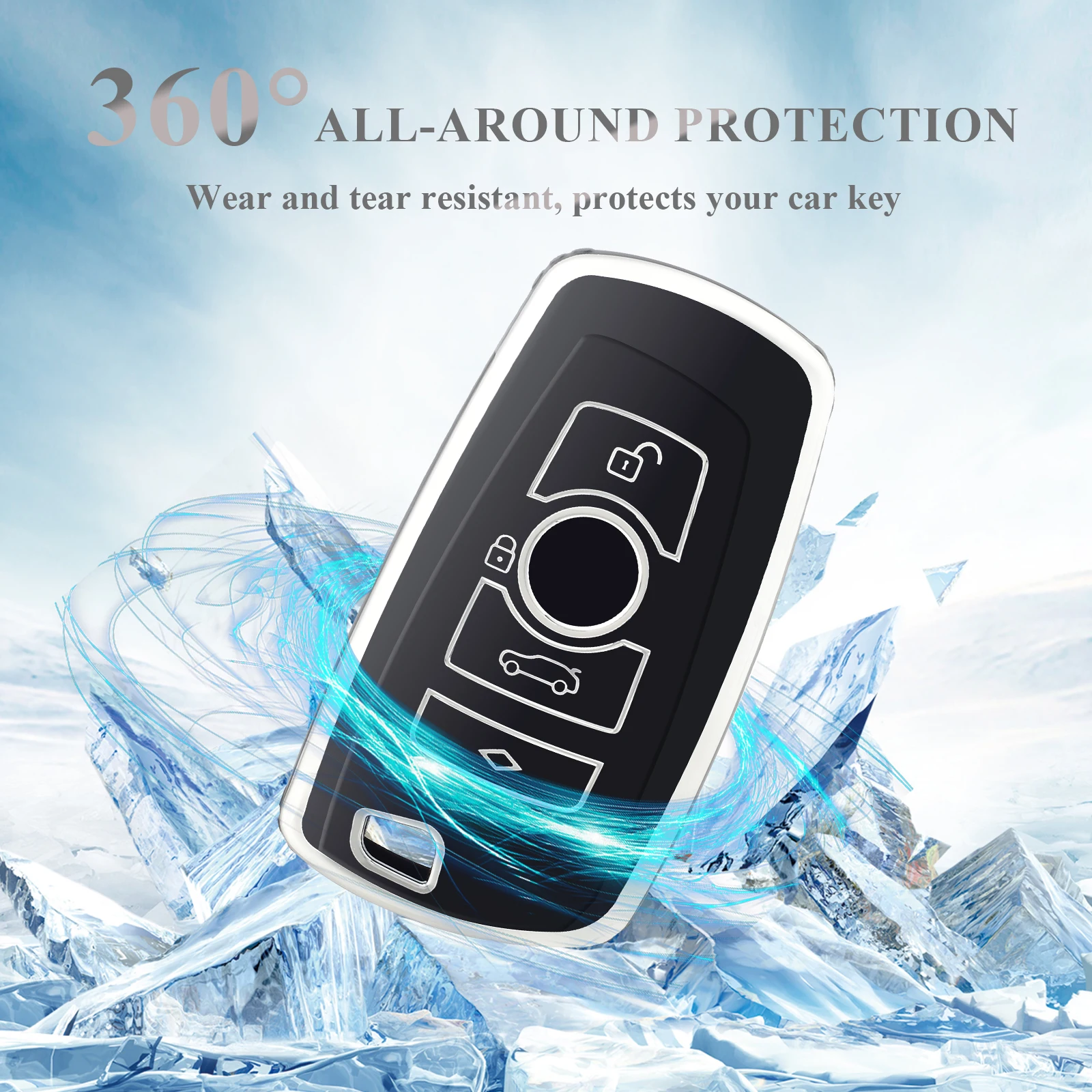 TPU Car Flip Key Case Cover Shell for BMW 1 3 5 7 Series X1 X3 X4 X5 F10 F15 F16 F20 F30 F18 F25 M3 M4 E34 Accessories key case key case cover car key shell flip key fob shell