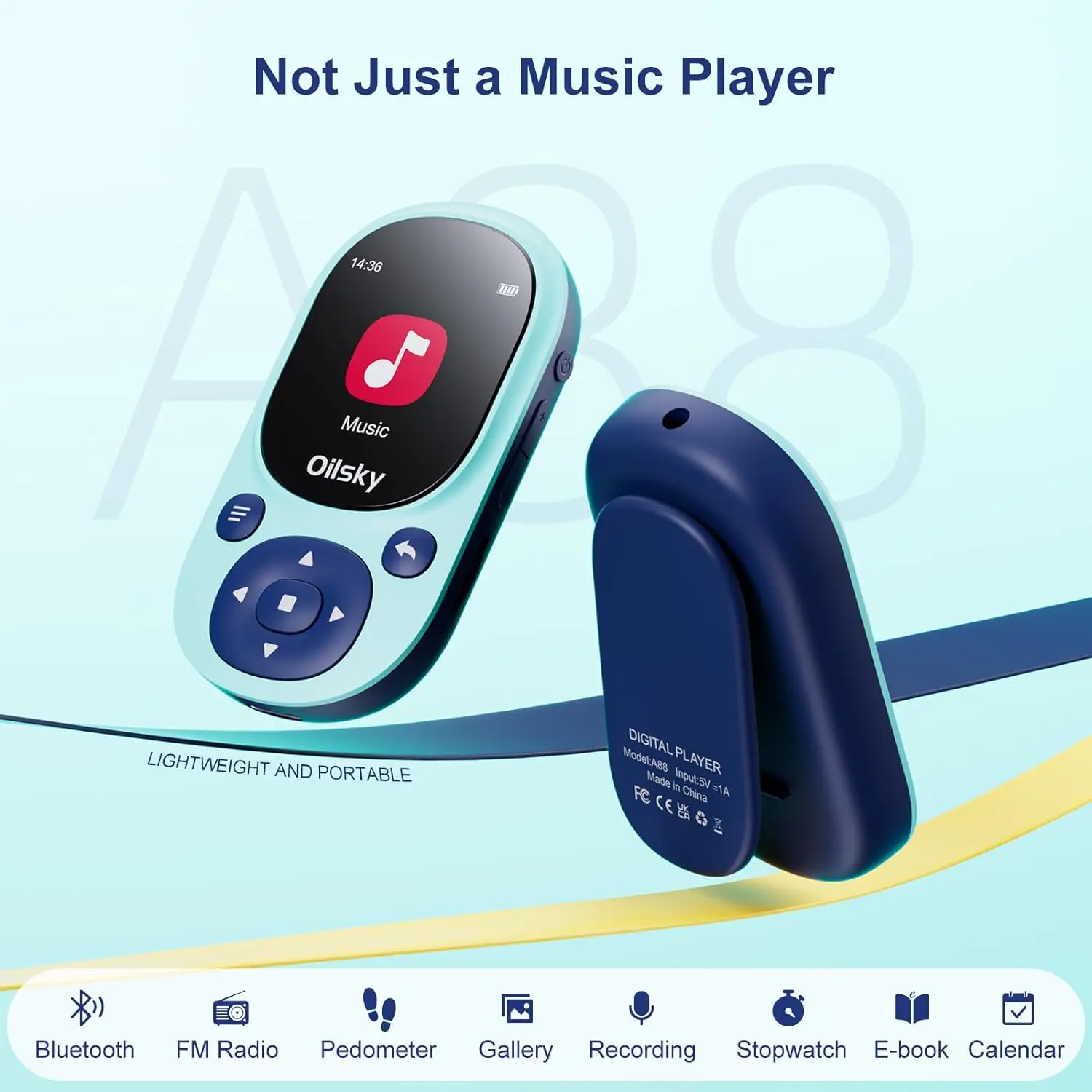 Oilsky-子供用音楽プレーヤー,歩数計,64GB,Bluetooth 5.3,最大128GBを