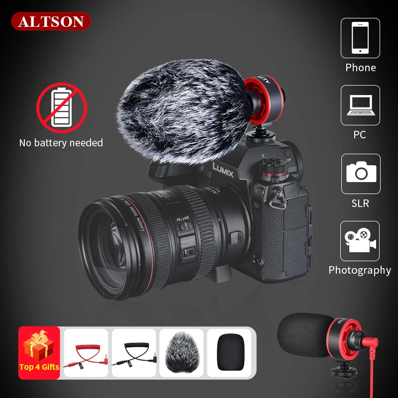 ALTSON Professional DSLR Camera Microphone for Canon Nikon Sony