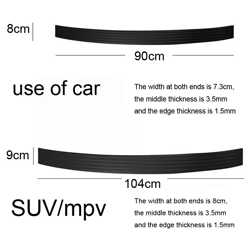 Car Trunk Door Guard Strip Universal Carbon Fiber Auto Sill Plate Protector Rear Bumper Guard Rubber Mouldings Strips