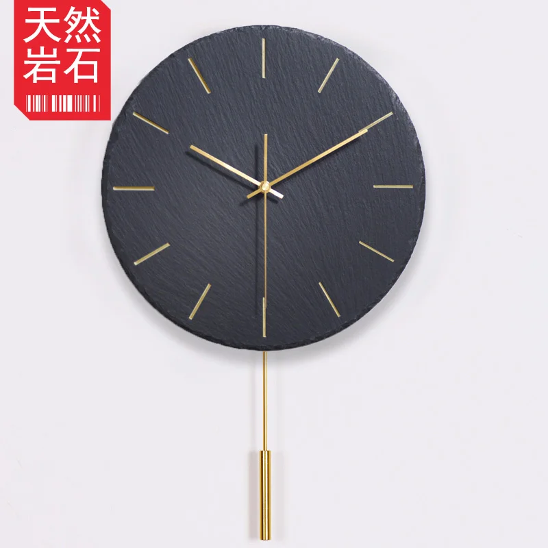 Large Slate 3d Gold Air Art Household Silent Wall Clock Color:Style 12;Sheet Size:10 inch