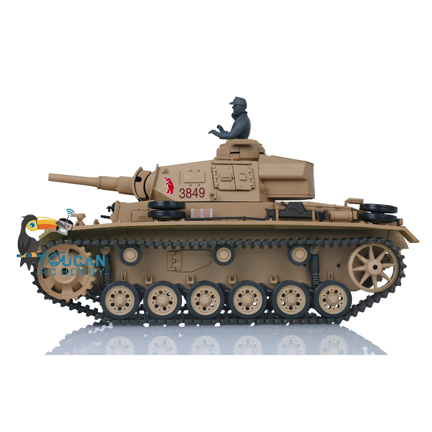 2.4G Heng Long 1/16 Scale RC Tank 7.0 Plastic German Panzer III H RTR Remote Control Tanks Model 3849 Cars Toys TH17363 4