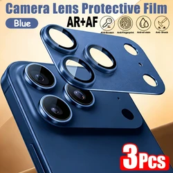 Premium Metal Tempered Glass Camera Protector with AR Function - 3 Pack - iPhone 17 Pro (Blue)