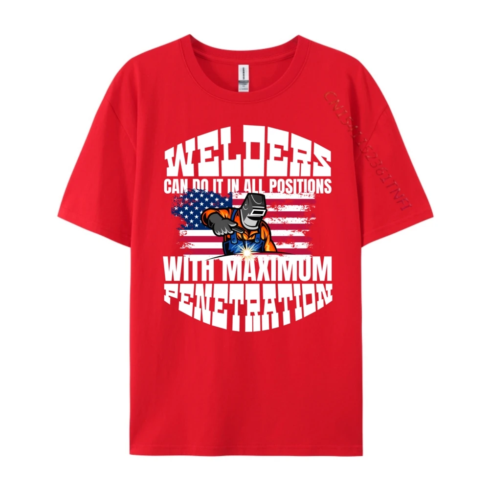 Welders Fabrication Steel Mig Arc Latest Male T Shirts Crewneck Short Sleeve 100% Cotton Tees Outdoor T Shirt  Welders Fabrication Steel Mig Arc Tig Welding Metal Workers 6160 red