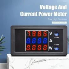 

4-Bit High Precision 100V 10A 1000W Digital Power Meter Voltmeter Ammeter Detector Volt AMP Panel Monitor Current Voltage Tester