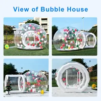 Free shipping 3m Outdoor Rental Camping Clear Transparent Inflatable Crystal Bubble Tent Inflatable Bubble Dome Tent With Tunnel 2