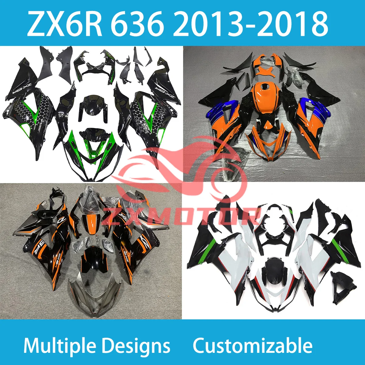ZX6R Fairing Kit Motorcycle Fairing Kit For Kawasaki ZX6R 636 2005