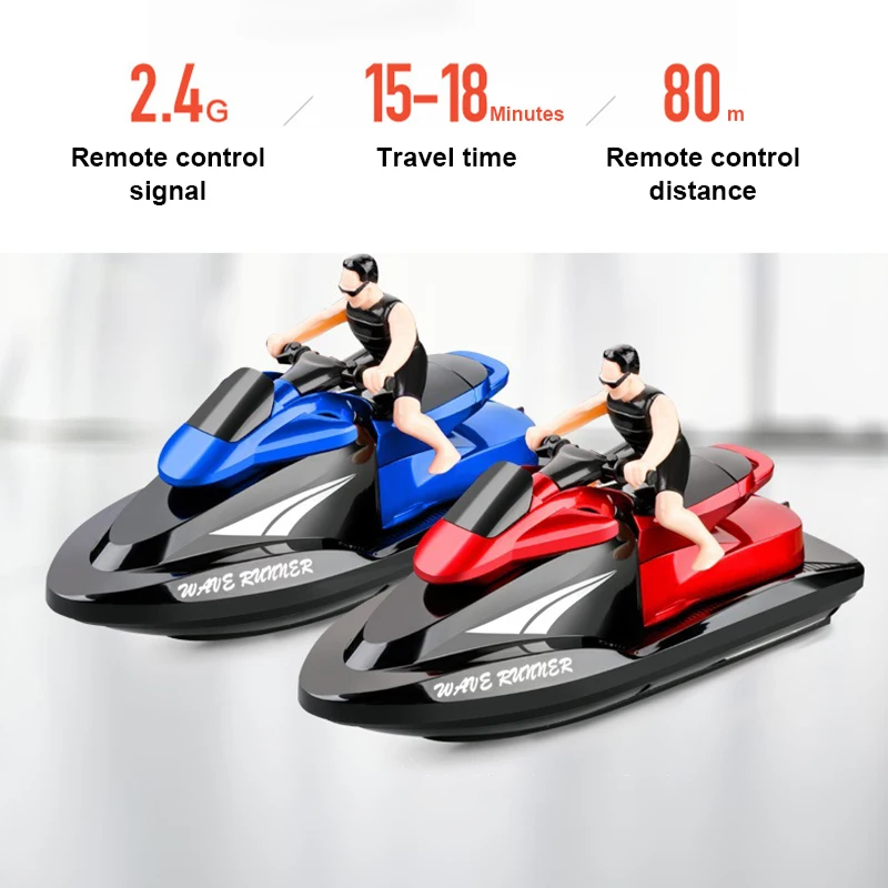 20 KM/H RC boat motorcycle speedboat 2.4G radio remote control high speed ship water game gift for children kids birthday remote control boat