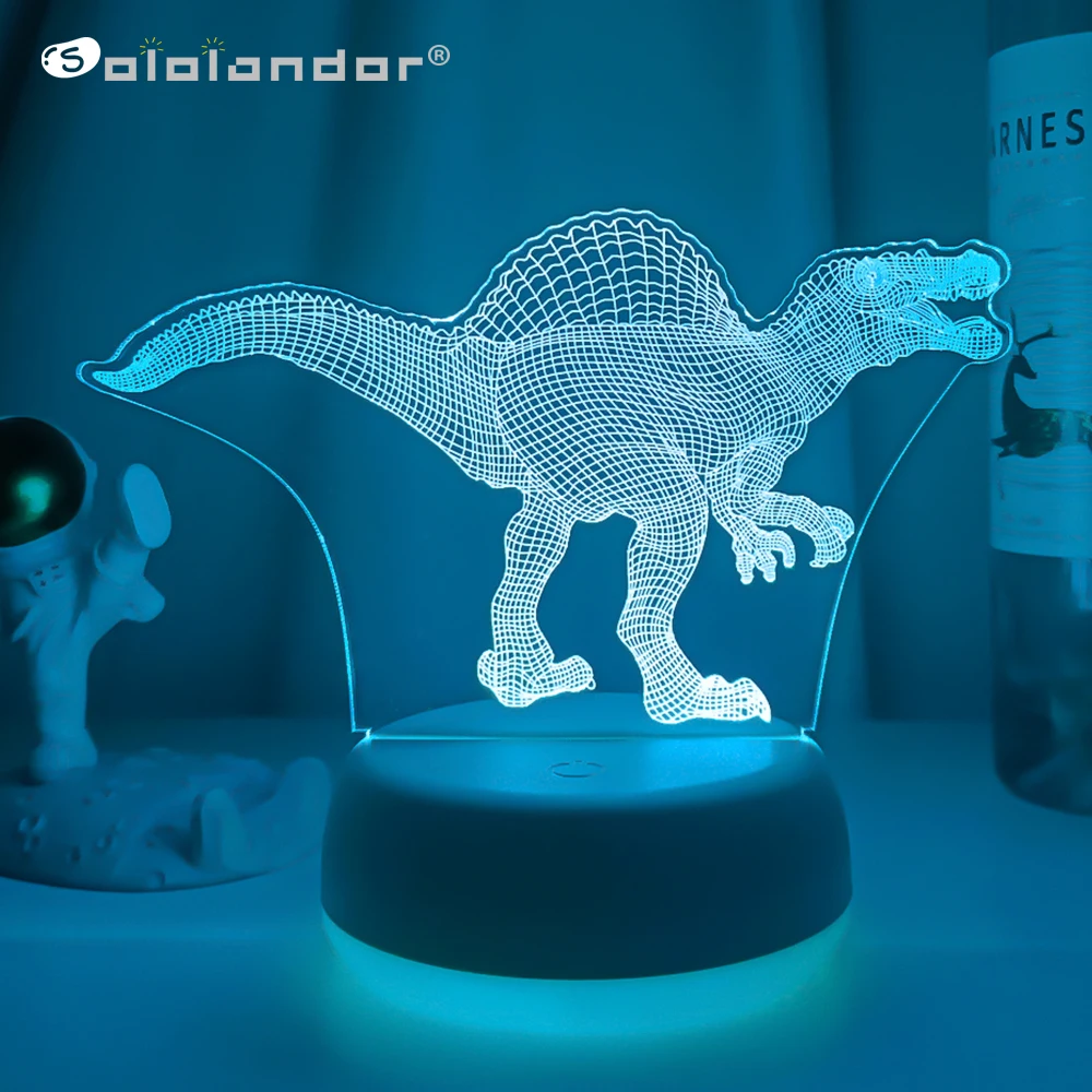 

3D LED Night Light Dinosaur Spinosaurus with 7 Colors Light for Home Decoration Lamp Amazing Visualization Optical Illusion