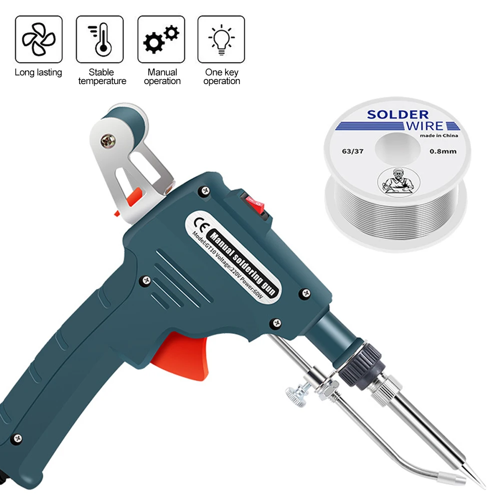 Electric Soldering Iron Gun Hand-held Internal Heating Soldering Iron Automatically Send Tin Gun Soldering Welding Repair Tool