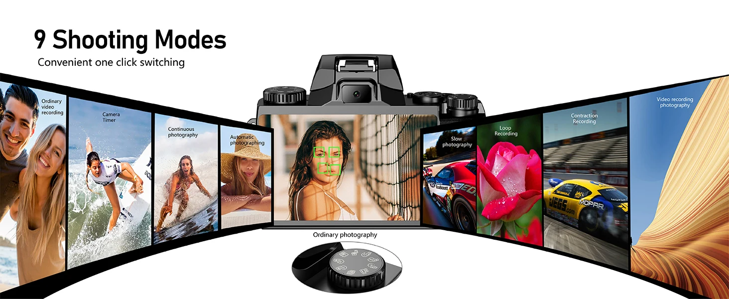 4K Digital Cameras for Photography 18X Digital Zoom DSLR Vlogging Cameras 64MP WiFi Livestream Webcam Video Camcorder with Flash