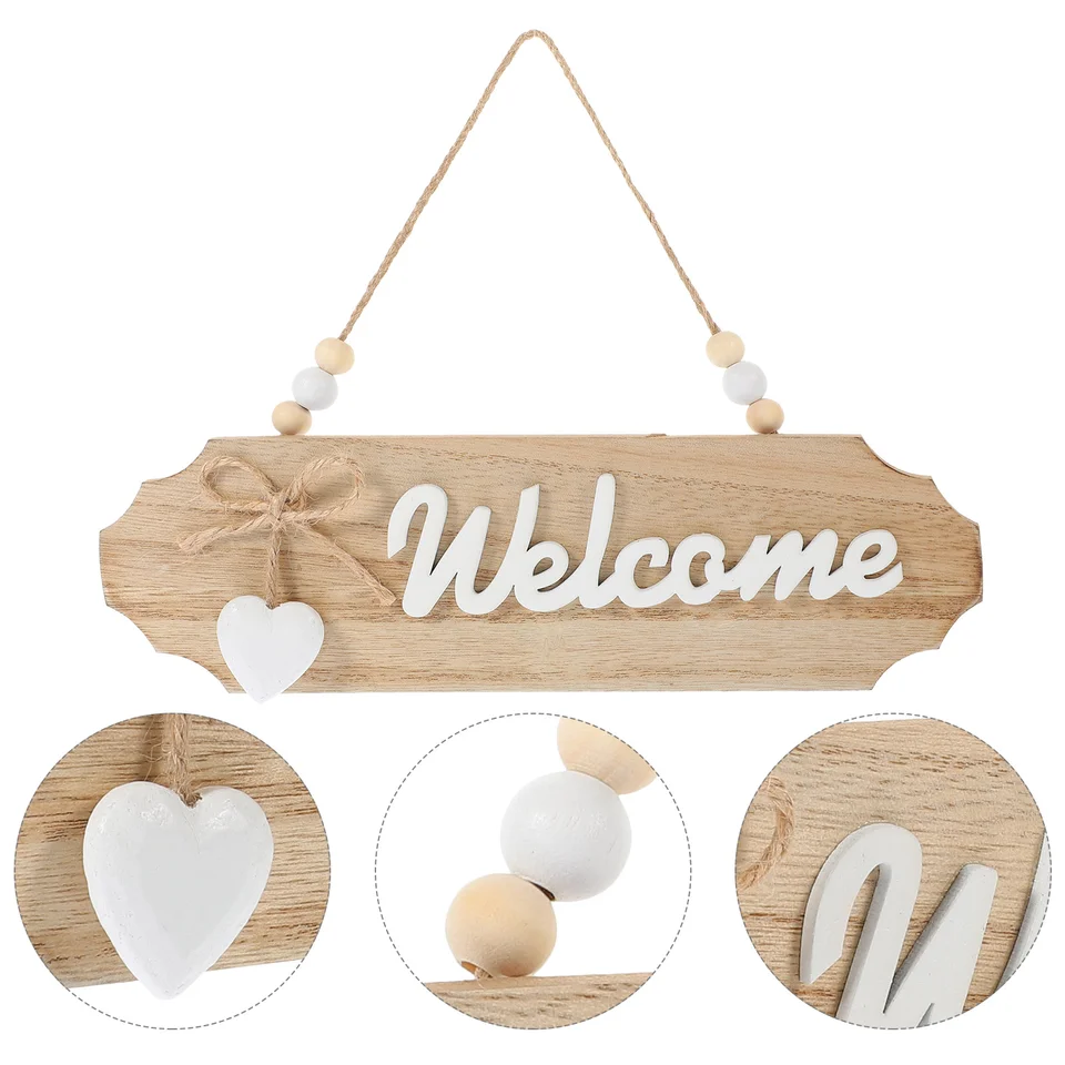 Segno di porta d'ingresso in legno rustico - Benvenuto per decorazioni per la casa | Decorazione del cartello da parete per uccelli, arredamento 'ingresso del portico, segno di benvenuto in legno