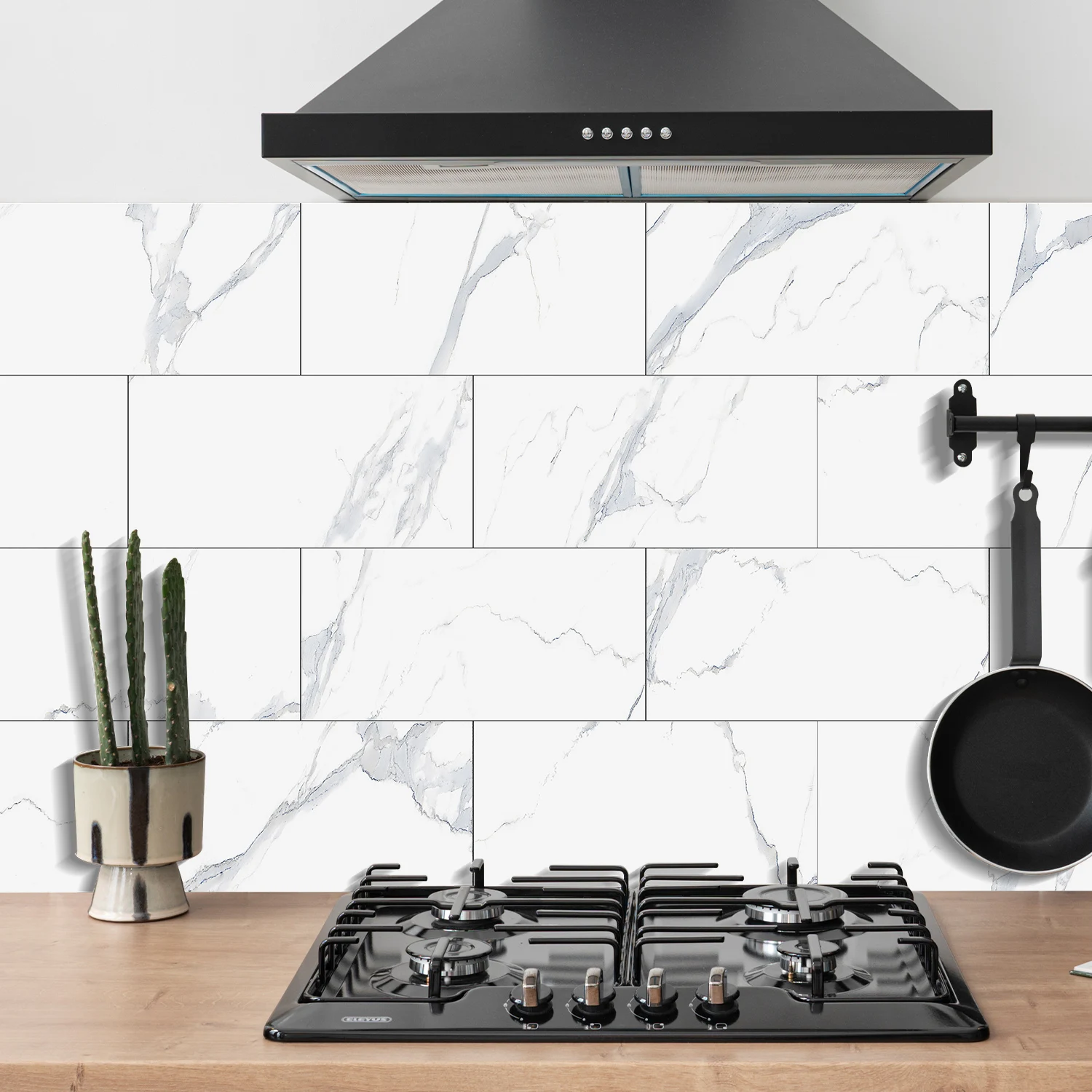 12 Teile/satz Einfache Stil Kunst Tapete Waterproofvinyl Schälen und Aufkleben Fliesen Aufkleber Wohnkultur Küche Badezimmer Verdickt Aufkleber – Detail 3