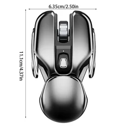 Sleek Aluminum Wireless Mute Mouse with Adjustable DPI & 6 Buttons (PX2)