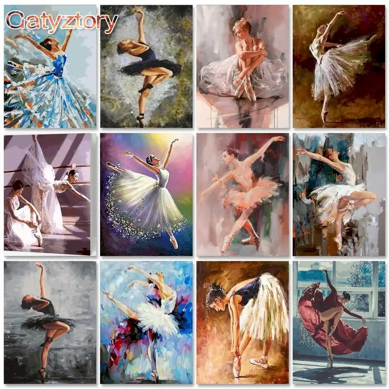 

GATYZTORY Acrylic Paint Diy Painting By Numbers Kits Ballet Girl Landscape Coloring By Numbers 40x50cm For Adults Diy Gift
