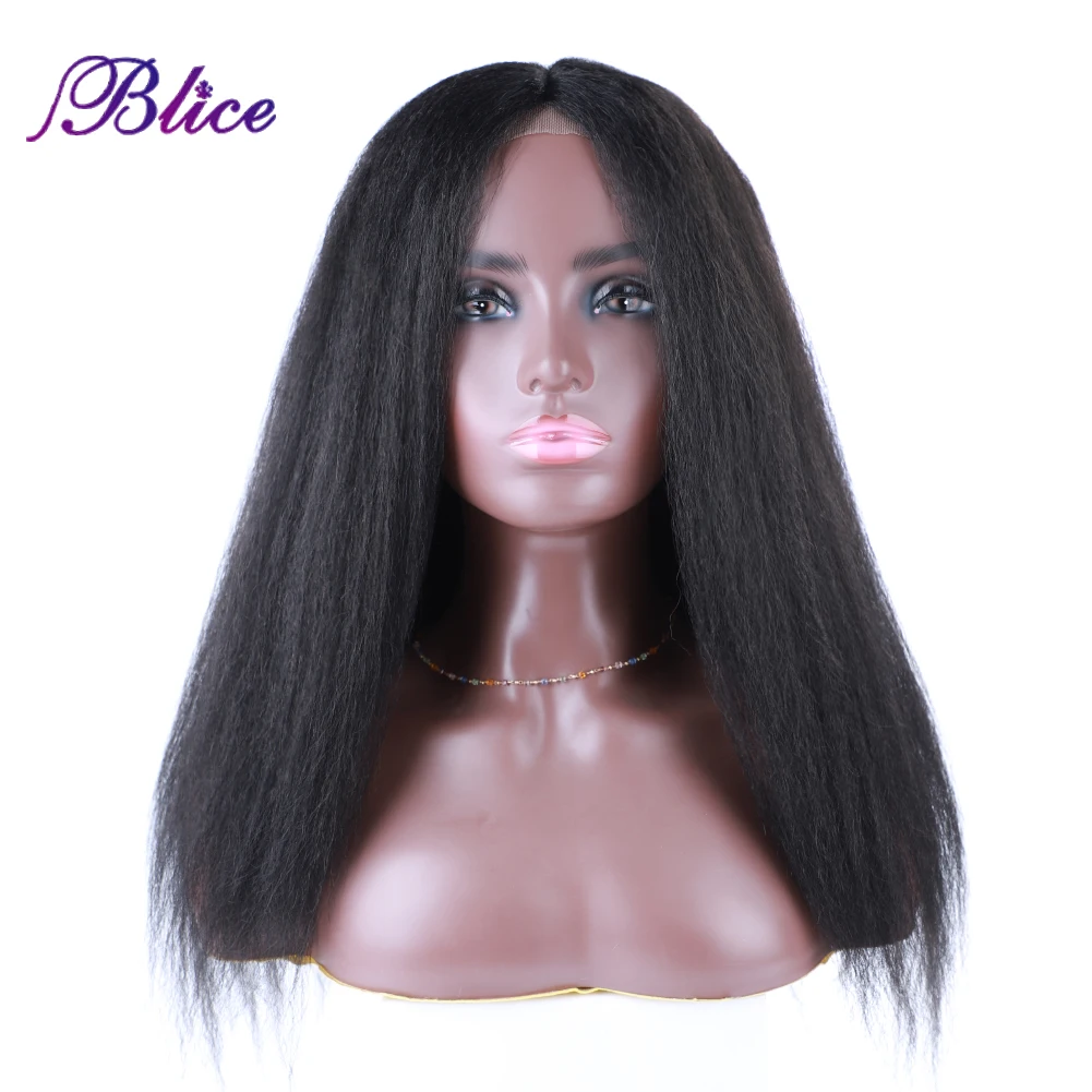 Blice Synthetic Yaki Straight Wig LaceTop Line 18 Inch Women Wig Hollow Out Cap Inside Kanekalon Fiber Pure Color Wigs батут unix line simple 8 ft inside