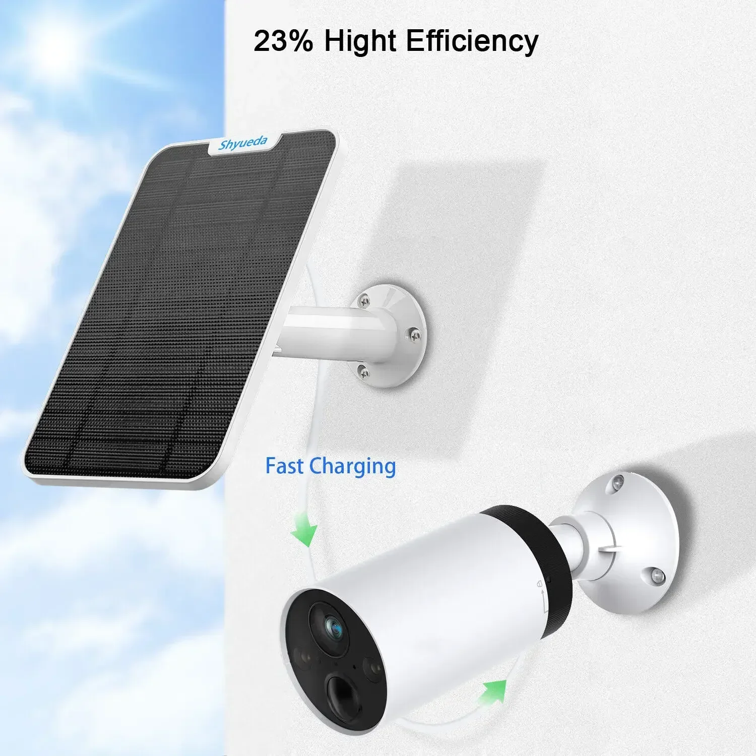 Pannello Solare 6W 5V Compatibile Con Tapo MagCam C425, C420 E C400 – Micro USB, Impermeabile IP65, Staffa A 360°