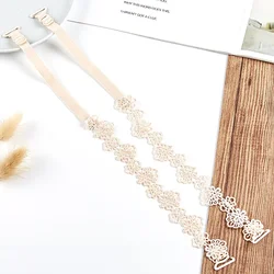 Elegant Lace Floral Bra Strap - Adjustable Invisible Lingerie Accessory - One size (Nude)