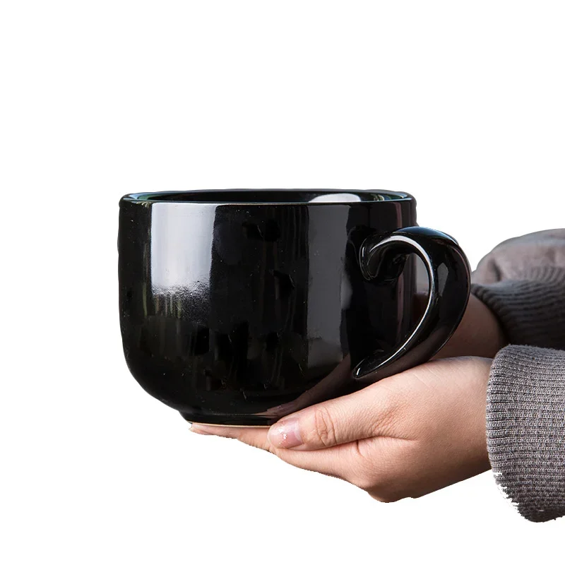 Large Capacity Ceramic Mug with Handle - Perfect for Coffee, Breakfast, or Instant Meals