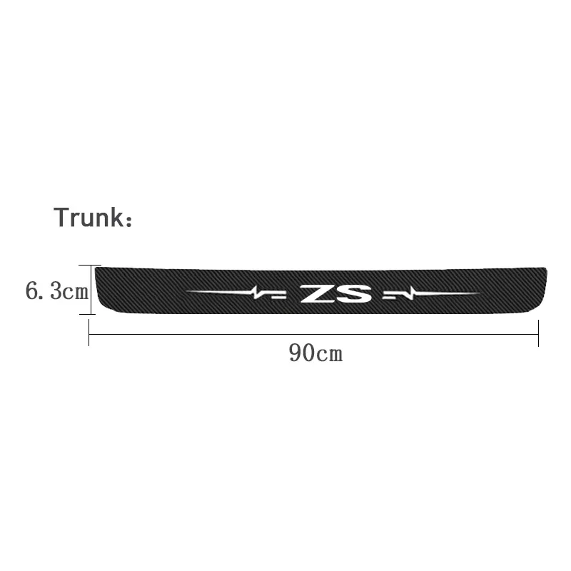 Carbon Fiber Door Sill and Trunk Threshold Protectors with Anti-Scratch Decals