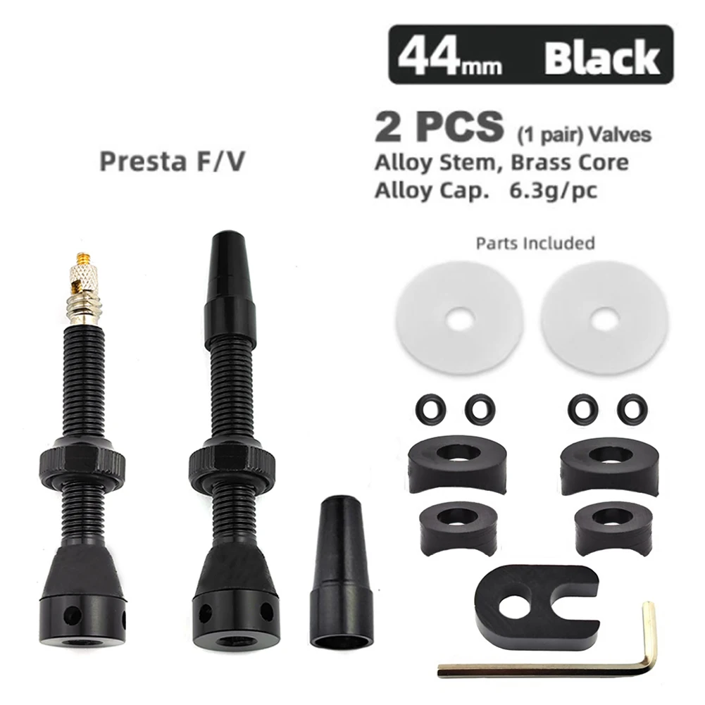 Bike Tubeless Rim Presta Valves Set 44/60mm Nipple Brass Core CNC Machined  Anodized Tool MTB Road Bicycle Accessories with Base